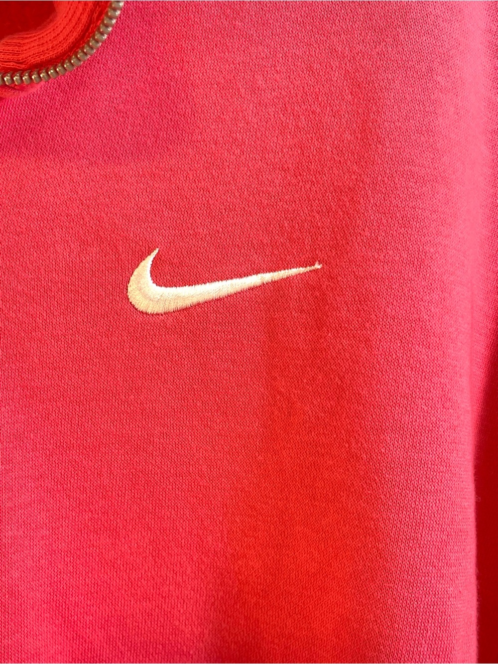 Nike Bright Pink Cropped Quarter-Zip Sweatshirt Women’s Size Small - Picture 4 of 8